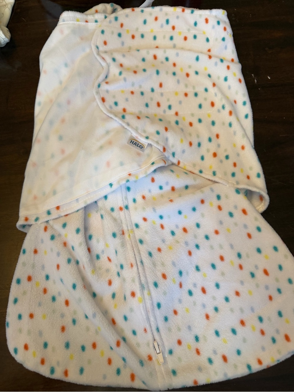 Halo White Sleep Sack with Multicolor Dot Print
